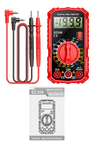 Multímetro Digital Avanzado Con Pantalla Lcd Para Rojo