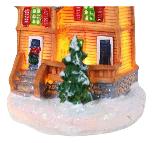 2 Piezas Casa Iluminada Estatuas Adornos Luz Nieve Estilok