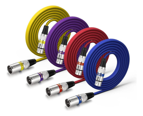 Cable Xlr Ebxya De 10 Pies Y 4 Paquetes De Colores: Xlr Mach