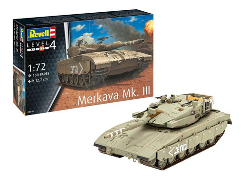Tanque de guerra Revell Merkava Mk. Iii 1/72 150 piezas 03340