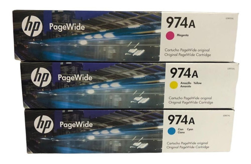 Pack Kit 3 Cartucho Hp 974a Colores 