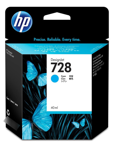 Tinta Hp 728 Cyan Original 40 Ml (fecha Venc. Feb. 2022)