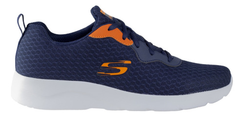 Tenis Skechers Hombre Dynamight 894046 Marino Naranja Runnin