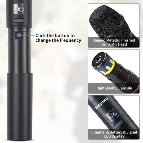 Sistema De Micrófono Inalámbrico De 4 Canales Uhf Sikuing