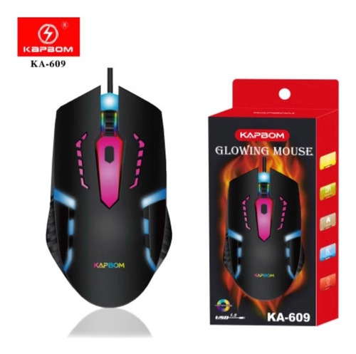 Mouse Gamer Rgb Com Fio Usb 3200dpi Ka-609 - Kapbom