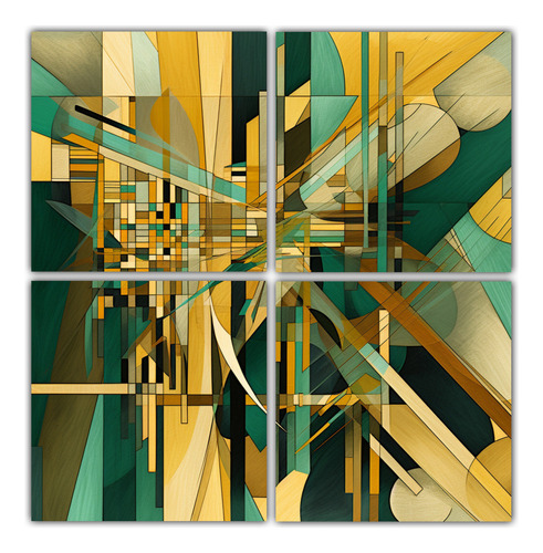 140x140cm Cuadros Decorativos Modernos Abstractos Verde Y Am