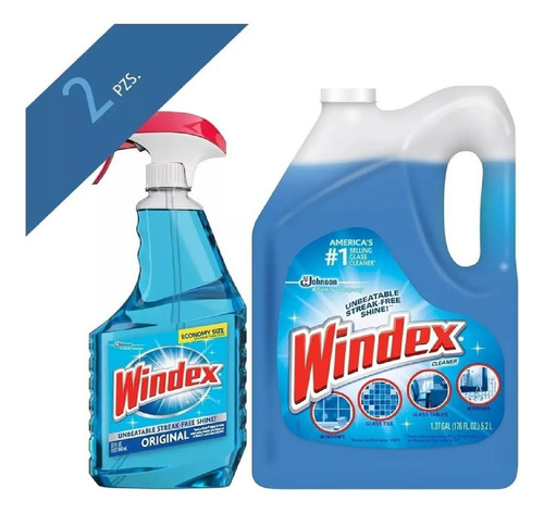 Kit Windex 5.2 L + Atomizador 946 Ml Limpia Vidrios Msi
