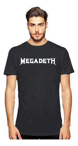 Polera Estampada Megadeth Metal Rock Logo Hombre / Niño