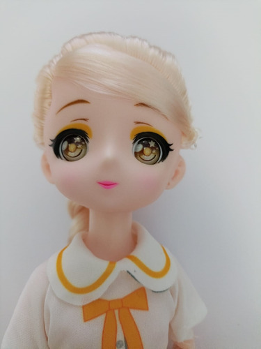 Muñeca Tipo Bjd Doll Articulada 26cm Anime Vestido Amarillo