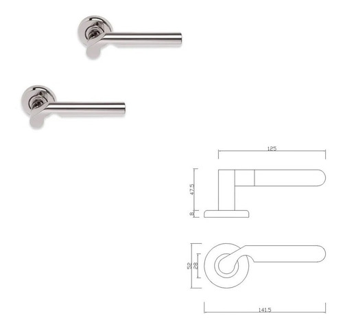 Manija Puerta Picaporte Doble Balancin Iris Bronce Niquel