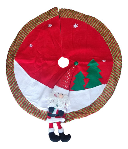 Pie De Arbol Navidad Premium Con Monito En Relieve 87cm