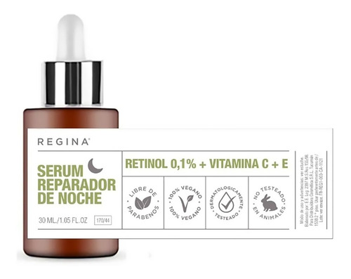 Imagen 2 de 6 de Serum Reparador De Noche Regina Complejo Retinol Antiarrugas