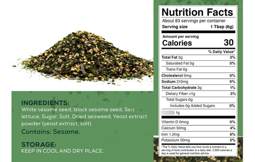 Furikake Condimento De Arroz Nori Komi 500 Gramos A Granel
