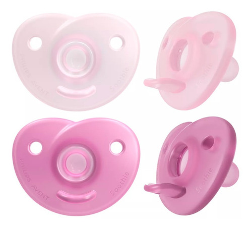Imagen 2 de 10 de Chupete Philips Avent Soothie Rosa/lila Scf099/22 0-6m X2