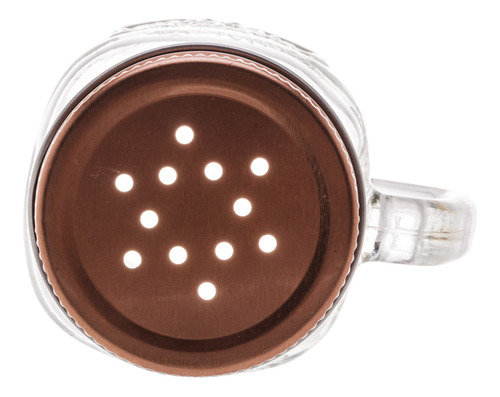Imagem 4 de 9 de Pote Tempero Condimento Saleiro Jarra Vidro Tampa Cor Bronze