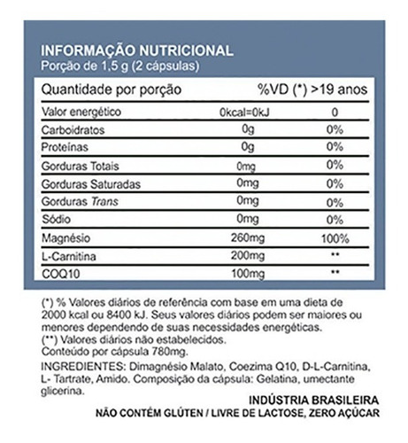 Imagem 2 de 8 de Kit 6 Trio Magnésio Dimalato L Carnitina Q10 800mg