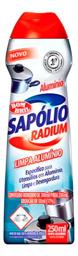 Kit 12 Sapólio Cremoso Limpa Alumínio Bombril Radium 250ml