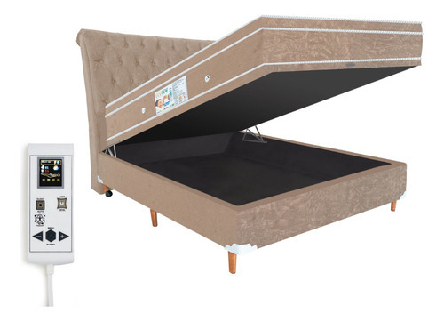 Eco New Colchões Prince colchão magnético Casal massageador quântica cama box bau cor Bege