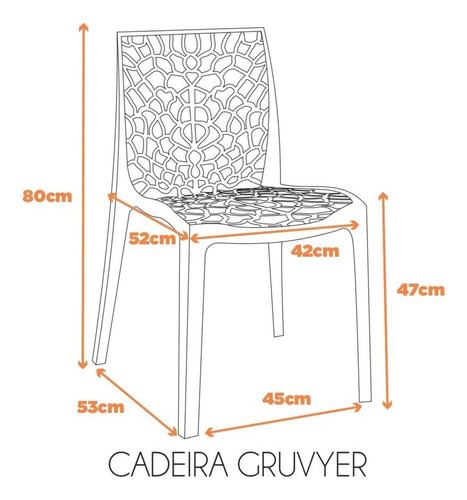 Kit 2 Cadeiras Vazada Em Polipropileno Gruvyer Espresso Wt
