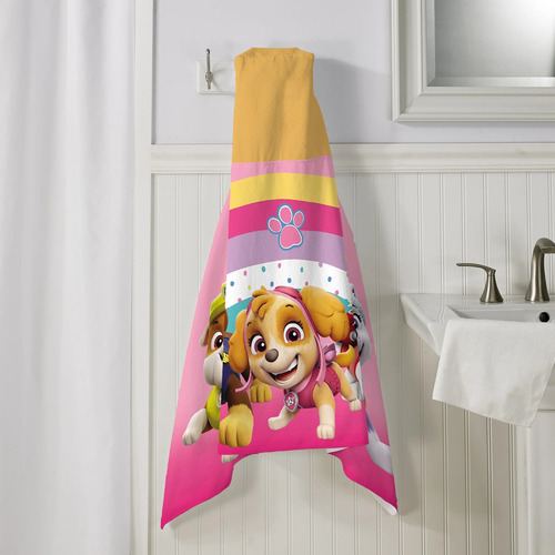 Toalla De Baño Paw Patrol Skye Con Gorro Para Niñas *sk Color Rosa Lisa