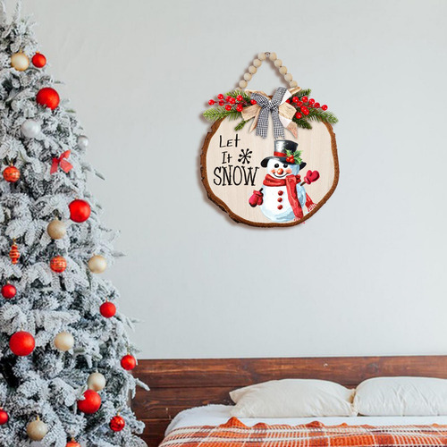 Letrero Colgante De Navidad, Letrero De Puerta Con Coronas
