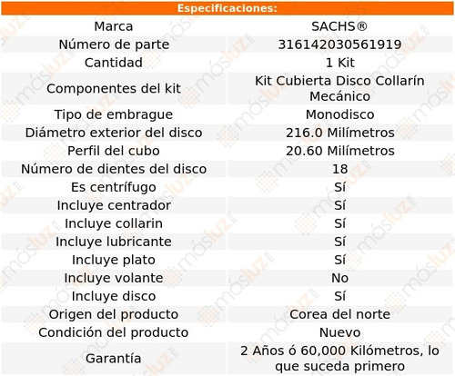 Kit De Embrague Dodge Magnum 2.2l 4 Cil 83/88 Garantizado