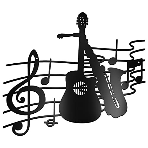 Music Metal Wall Art Guitar And Saxophone Metal Hanging...