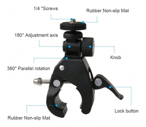 Soporte Para Manillar De Bici/moto Adaptador Universal Gopro