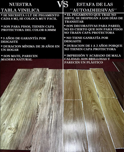 Imagen 5 de 9 de Piso Flotante Vinilico 2.3 Mm Tabla De Pegar 5 Años Garantia