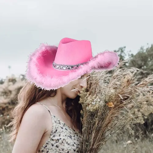 Sombrero De, Sombrero De Vaquero Rosa Ligero For Mujeres