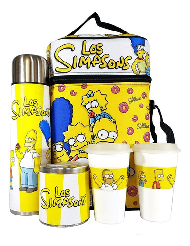 Equipo De Cafe Te Los Simpsons Set Cuero Completo Cafetero
