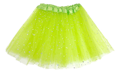 Falda Tutú Con Glitter De Estrellas Para Niñas Disfraz 30cm