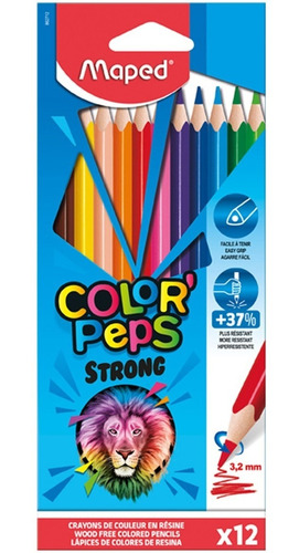 Lapices Maped X12 Colores Strong