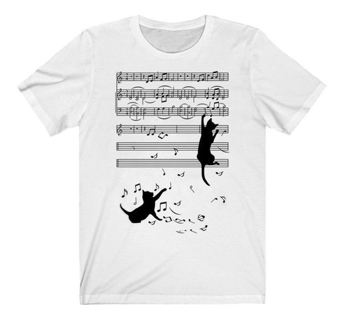 Tops Camiseta Con Estampado De Gato Note Cat Para Mujer Cami 