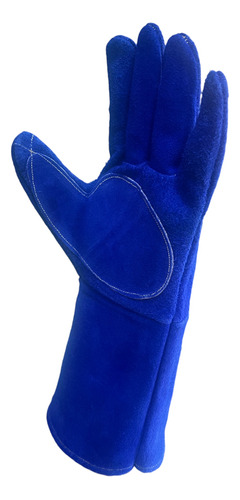 Guantes De Carnaza Para Soldador Azul Hilo Kevlar 10 Pares