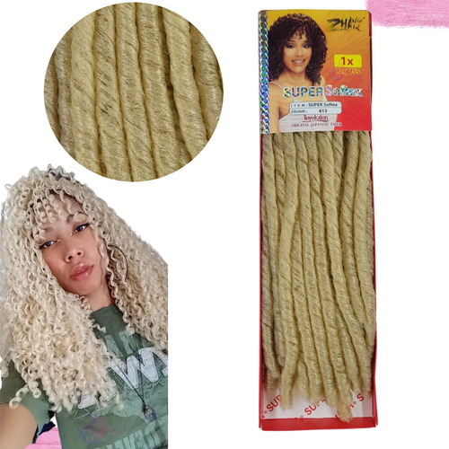 Cabelo Cacheado Nina Softex Crochet Braid Wig 70gr Cor Loiro Claro #613