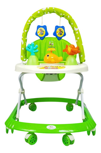 Andadera Para Bebe Plegable, Andador 8 Llantas De Gel Color Verde