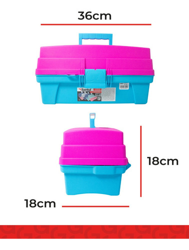 Caja Herramientas Santul Plástica 14 2 Bandejas Color Morada
