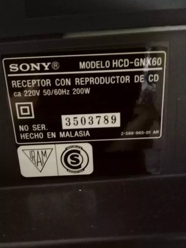 Imagen 3 de 3 de Sony Genezi Mhc Gnx 60
