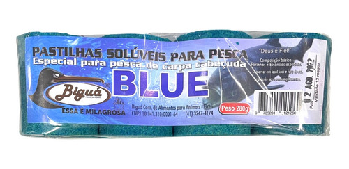 12pcs Pastilha De Pesca Biguá Para Carpa Cabeçuda Blue 280g