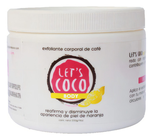 Let's Coco | Exfoliante Corporal Ultra Hidratante, Lets Coco Body - Exfoliante De Café, Anti-celulitis, Para Todo Tipo De Piel - Contenido Neto 330 Gr 11 Oz