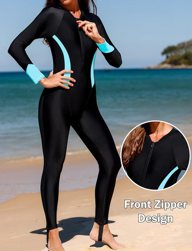 Traje De Baño De Una Pieza Con Cremallera Frontal Y Protecci