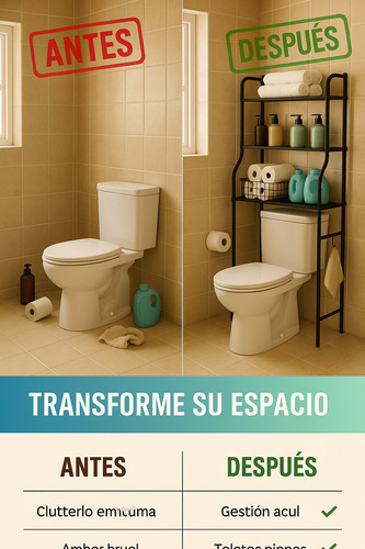 Mueble De Baño Sobre Water Estante Inodoro Los Gurises Negro