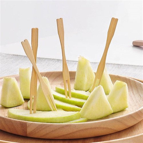 Tenedor De Postre De Bambú Desechable Para El Hogar, 800 Uni