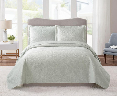 Set Cubrecama Liviano Cover Quilt Mink +2 Fundas Full/queen. Color Pearl Gray