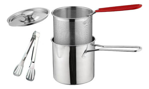 Olla Freidora De Acero Inoxidable, Olla Pequeña Con Tapa