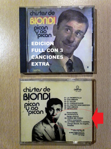 Cd Pepe Biondi Chistes + 3 Canciones Pican Y No Pican Blgrno (Usado)