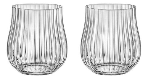 2 Copos De Cristal Para Whisky 350ml Tulipa Optic Bohemia Cor Não Aplica