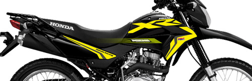Calcos Honda Xr 150 - Moto Negra - Variante Amarillo