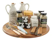 Comprar Tabla Giratoria Bambu Madera Orgnizador Bandeja Torta Picada Madera
